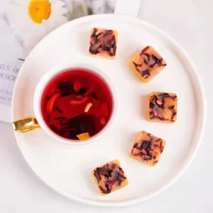 Private Label Natural Flowers Light Sweet Flavored Chrysanthemum Cube Hibiscus Honey Lump 0 Fat Tea Gifts