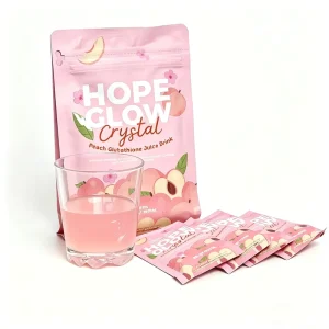 Private OEM Hope Glow Crystal Peach Juice Drink with Glutathione Collagen Daily Skin Care Fruit Juice Powder Supplements