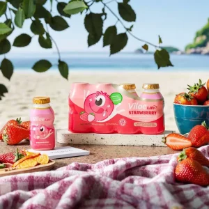 Probiotic Yogurt Drinks 100ml Lactic Acid Bacteria Healthy Dairy Beverage Supports Digestion Strawberry Flav Bottle