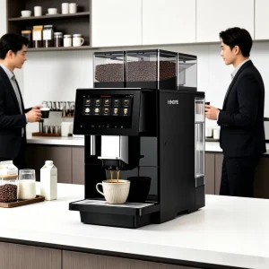 Professional Super Automatic Coffee Machine with Grinder and Milk Frother for Commercial Use
