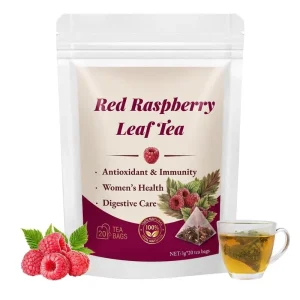 Pure Red Raspberry Leaf Herbal Tea Uterus Care Tea for Ladies Period Comfort & Immunity Support Triangle Tea Bag