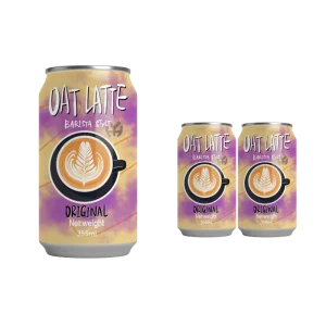 Ready to Drink Oat Milk Latte 355ml Aluminum Can Dairy Free Vegan Plant Based Cacao Drink OEM Concentrate