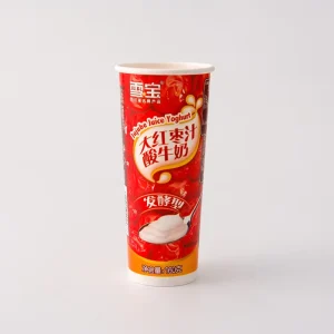 Recyclable Durable Fresh Yogurt Packaging 160ml Red Single-Layer Eco-Friendly Custom Paper Cups for Red Date Yogurt Food-Grade