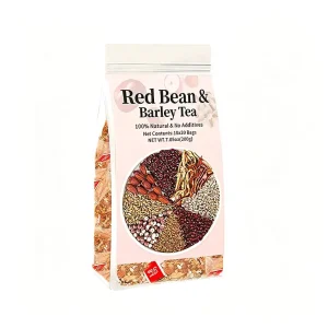 Red Bean Barley Grain Tea Transparent Pouch Real Ingredients Visible Mellow Aroma Daily Wellness Custom Label Factory Direct