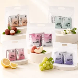 Refreshing Flavored Tea 3g 14 Pack Fruit Tea Sachets Mixed Tea Drink Peach Lychee Jasmine Lemon Grape Office Home Travel