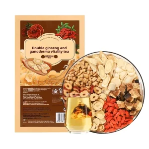 Reishi Mushroom Tea with Dual Ginseng Immune Support Herbal Tea Astragalus Goji Berries High Vitality Health Tea Bags