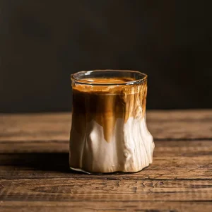 Retro High-End Heat Resistant Glass Latte Cup Niche Dirty Flat White Americano Coffee Tumbler for Cafe