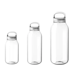 Reusable High Borosilicate Glass Water Bottle 300ml 500ml 9000ml BPA Free Leak Proof Portable Handle Lid Microwave Drinkware