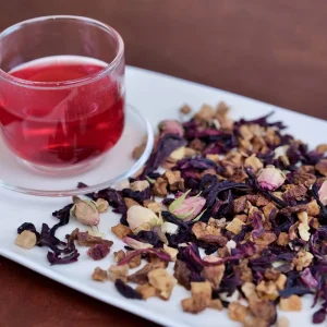 Rose and Red Apple Herbal Flavor Tea Blend Flavorful Herbal Tea