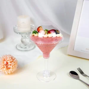 Round Clear Plastic Dessert Cups Disposable Mousse Pudding Small Clear Plastic Tumbler Cups with Lid