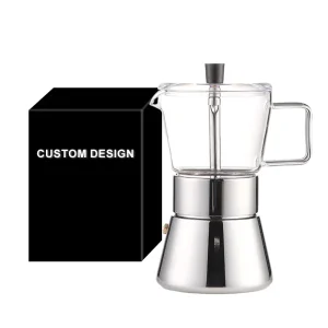 SEECIN High End Heat Resistant High Borosilicate Glass Moka Pot Espresso Italian Coffee Moka Pots