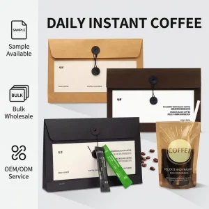 Sample Available Daily 100% Pure Arabica Black Coffee Powder Instant Coffee Strips Sugar Free for Trial and Tasting