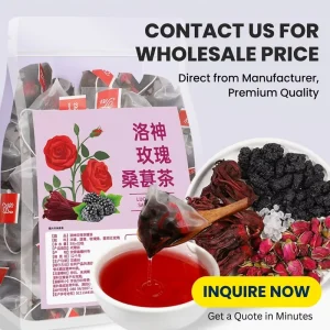 Sample Available Roselle Rose Mulberry Tea Herbal Slimming Goddess Tea for Trial