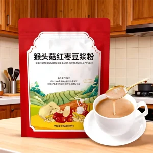 Shengyang Mountain ‘s Mane Mushroom Red Date Soybean Milk Powder Stir Fried Sweet Instant 0 Added Sucrose 500g bag 12 Months
