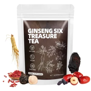 Six Treasure Male Fertility Ginseng Tea Bag Sexual Power Enhancement Natural Herbal Health Tea for Men Wellness Energy Support