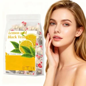 Skin Brightening Blended Lemon Black Tea Natural Herbs Bagged Tea Slimming Fresh Spot Fading Anti Aging Detox Women Box GULI