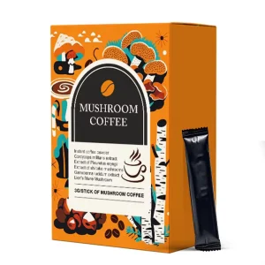Slimming Bitter Sugar Mushroom Mix Instant Coffee Powder with Lion’s Mane Extract in Bag