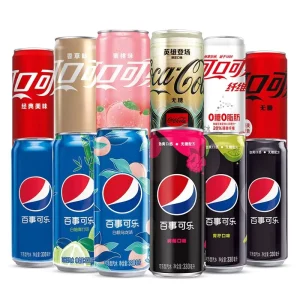 Soft Drink Cans 330mL Various Fruity Carbonated Drinks Pepsis Sprite Fanta Coca Cola Drinks