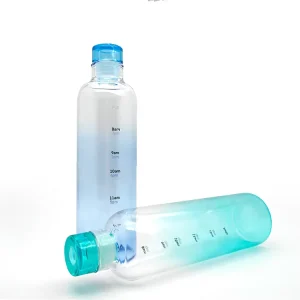 Soft Drink Juice Kombucha Beverage Clear Glass Bottle Custom Fashion Gradient Color Glass Tumbler with Time Scale