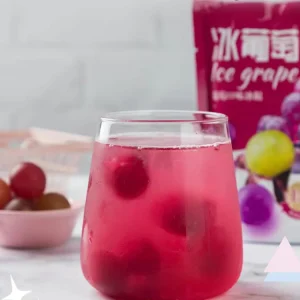 Soft Grape Ice Cream with Grape Juice Additives Packaged in a Bag