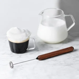 Stainless Steel Handheld Milk Frother with One Touch Operation AA Battery Powered for Lattes Cappuccinos & Hot Chocolate
