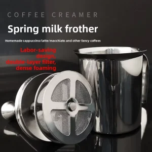 Stainless Steel Manual Milk Frother Handheld Foam Maker Ideal for Latte Art Coffee Shop & Household Milk Tea