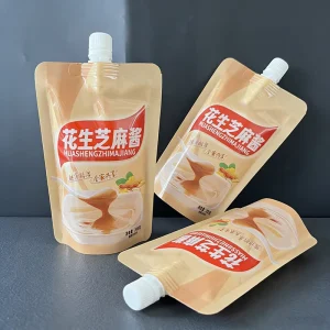 Stand up Spout Pouch Custom Printing Food Grade Packaging Bags for Peanut Butter Sesame Paste & Various Sauces