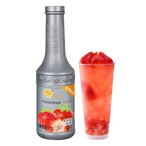 Strawberry Fruit Jam with Blueberry Mango Flavors Natural Fruits Sweetened Liquid for Bubble Tea in 1L Bottle