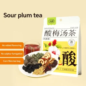 Suanmei Sour Plum Drink Wellness Tea Bags with Mulberry Tangerine Peel Hawthorn Osmanthus and Mint Office