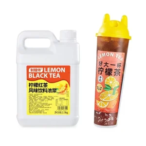 Sugar Makers Lemon Black Tea Juice Flavor Thick Slurry Iced Tea Fruit Tea Henan Origin 12 Months Shelf Life Commercial Raw