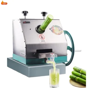 Sugarcane Juicer Machine Manual Stainless Steel Sugar Cane Extractor 3 Rollers Hand Crank Press