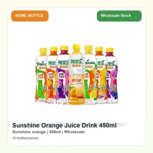 Sunshine Orange Juice Drink 450ml Fruit Beverage 15 Bottles