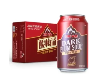 Sweet Flavor Soft Drinks Can Beverages High Quality Exotic Plum Syrup Soup Juice Drink Flavored Water 330ml