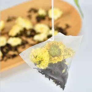 T00 Customized Private Label Biodegradable Pyramid Triangle Tea Bags With Strings Flower Herbal Flavor Blended Tea