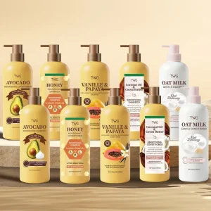 TWG OEM Shampoo Factory 950ml Avocado Papava Oat Coconut Honey Shampoo and Conditioner Repair Anti Dandruf Hair Care Shampoo Set