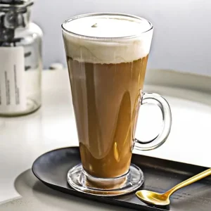 Tall Latte High White Glass Large Capacity BPA Free Dishwasher Safe Tea Coffee Hot Drink Cappuccino Cup Mug