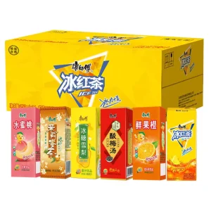 Tea Beverages 250ml Carton Pack Including Iced Black Tea Sour Plum Drink Jasmine Tea and Orange Juice