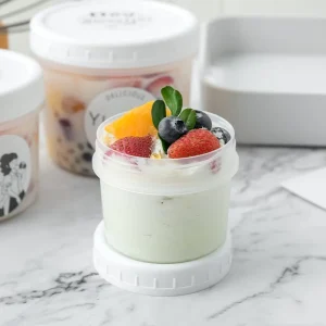 Tin Pudding Cup Ice Cream Box Dessert Packaging Box Yogurt Tea Ice Cream with Lid Disposable Cup