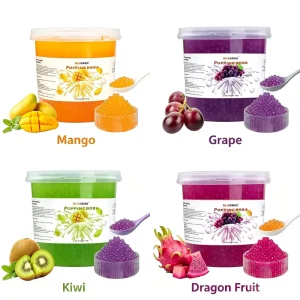 Top Selling Bubble Tea Topping Flavored Juice Pearls 1.3kg Can Juice Popping Boba