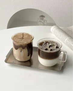 Transparent Latte Cup Round Bottom Breakfast Milk Tea Cups High Borosilicate Coffee Glass