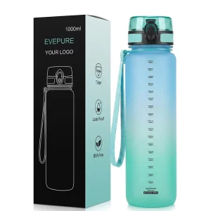 Tritan Water Bottle 1L BPA Free Leak Proof Gym Fitness Sports Outdoor Use Push Button Cap Eco Friendly OEM