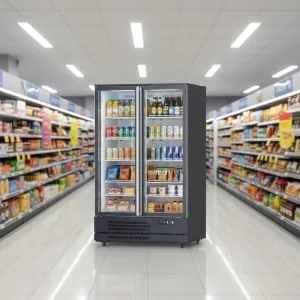 Vertical Upright Drink Freezer Display Beverage Cola Cooler Refrigerator Showcase Glass Door for Store and Food Display