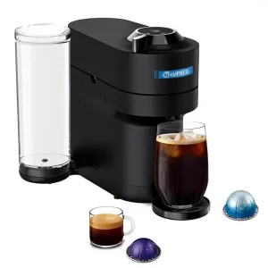 Vertuo Pop Coffee and Espresso Maker Compact Design with Removable Tank Black Matte Dark Chrome