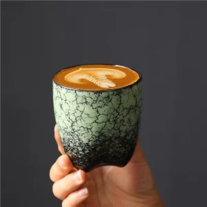 Vintage Japanese Style Kiln Changed Ceramic Mug Retro Tea Tasting Coffee Cup Single Personal Design for Cross Border Use