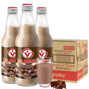 Wamino Classic Soy Milk Breakfast Drink 300ml Glass Bottle Full Box Thai Soy Milk