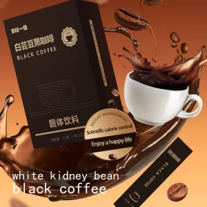 White Kidney Bean Black Coffee Zero Fat Zero Cane Sugar Fat Burning Weight Management for Men and Women Loss Weight