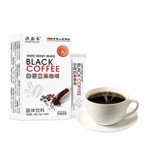 White Kidney Bean Instant Coffee with Dietary Fiber 20g (10 Bags) Per Box American-Style Black Coffee Powder