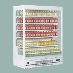 White Retail Commercial Refrigerator Beverage Cola Coffee Drink Cake Breads Cooler