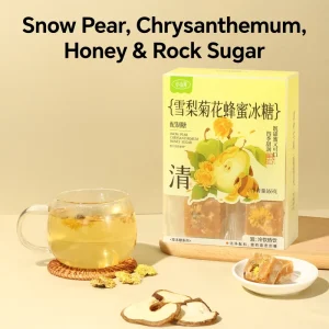 XiaoShanLong Honey Rock Sugar Snow Pear Chrysanthemum Tea Throat Soothing Health Floral Tea for Gift