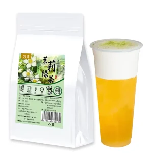 YUN QI Jasmine Milk Tea Authentic Hand fermented Floral Tea Artificial Flavors Powder Form 180g Bag for Hot Cold Brewing